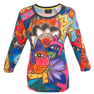Floral, Laurels Garden 3/4 T-Shirt X-Large
