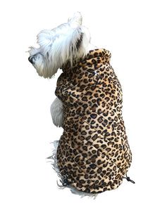 Leopard Velvet Puffer Coat