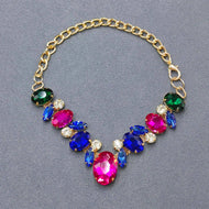 Colored Glass Chain Linked Dog & Cat Pet Collar