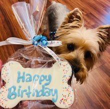 Load image into Gallery viewer, Large Pink Happy Birthday Bone
