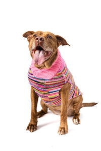 Pink Multi Dog Sweater