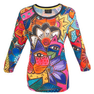 Floral, Laurels Garden 3/4 T-Shirt Medium