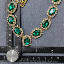 Load image into Gallery viewer, Green Glass Rhinestone Chain Linked Cat &amp; Dog Pet Collar
